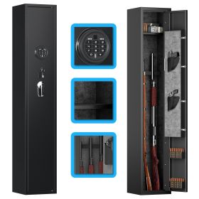 Home Rifle and Pistols Gun Safe with LED Light and Alarm System,Digital Keypad Lock,Quick Access 1-3 Rifle,Long Gun Cabinet with Removable Shelf