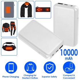 10000mAh Portable Charger Battery Pack for Heated Blanket Vest Jacket Power Bank with Type-C USB Cable Fit For IOSPhone 14 Android And More 5V/2A