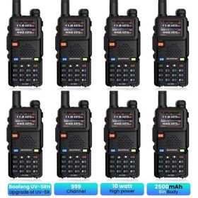Baofeng Walkie Talkie Radio 5RH Ham Radio Long Range GMRS Portable Handheld Two Way Radio 10W(Upgrade of UV-5R) with NOAA, 999 Channels