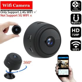 1pc A9 Mini Camera; HD 720P 2.4G Wifi IP Camera; Night Vision; Smart Home Security Wireless Mini Camcorder; Mobile Remote View Video Surveillance (Color: White*4)