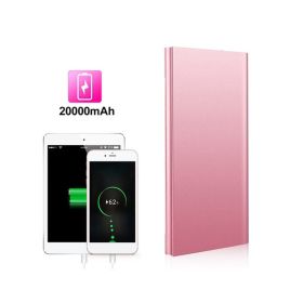Portable Charger External Battery Pack for IOS & Android Phone (Color: Rose Gold, Type: 20000mAh)