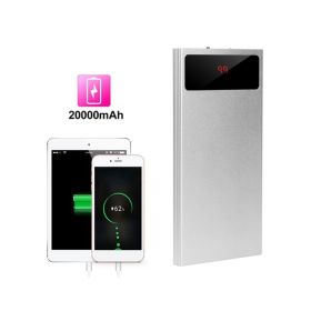 Portable Charger External Battery Pack for IOS & Android Phone (Color: Silver, Type: 20000mAh)