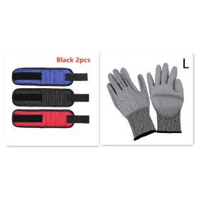 Fifteen-Compartment Powerful Magnetic Wristband (Option: Black Set-Five rows of 15 magnets)