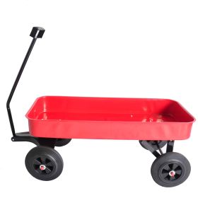 Garden Cart Railing All Terrain Cargo Wagon 280lbs Weight Capacity (Color: Red)